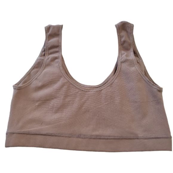 LEONISA Vintage Discontinued "Wireless Everyday Bra" Nude Compression Size L - Picture 4 of 8